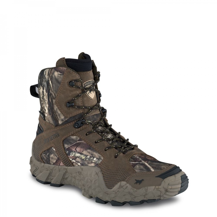 Mens New VaprTrek 8-inch Waterproof Leather Mossy Oak? Camo Boot khApNhVc - Click Image to Close