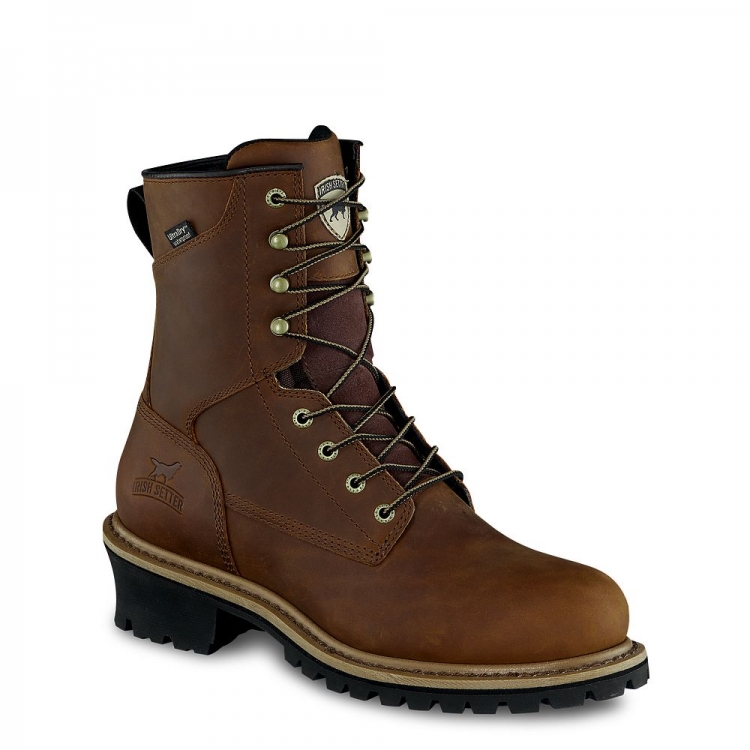 Mens Mesabi 8-inch Waterproof Leather Logger Work Boot xni2ALzf - Click Image to Close