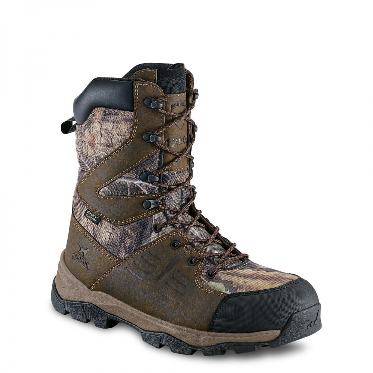 Mens Terrain 10-inch Waterproof Insulated Leather Camo Hunting Boot bV9nfF6P - Click Image to Close