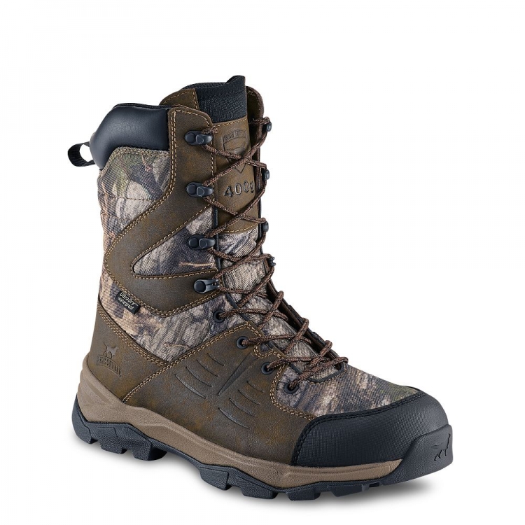 Mens Terrain 10-inch Waterproof Insulated Leather Camo Hunting Boot tDDUlSgN - Click Image to Close