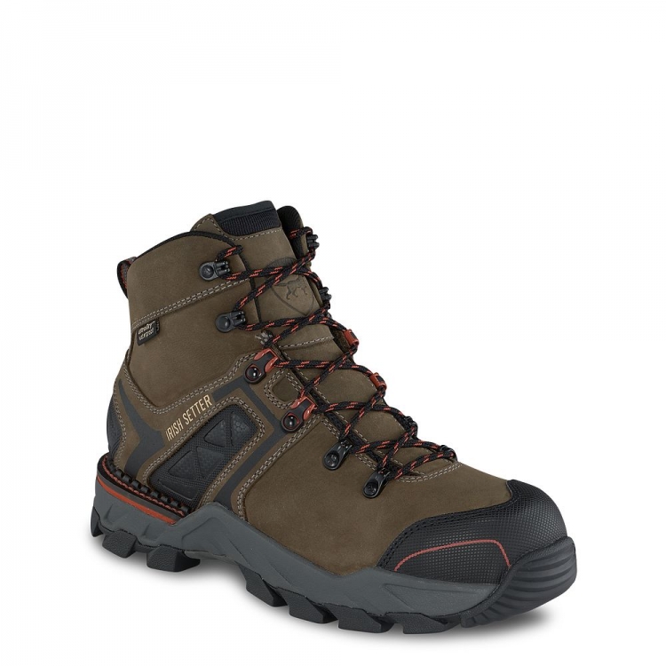 Mens Crosby 6-inch Waterproof Safety Toe Hiker Work Boot V9cNcoOg - Click Image to Close